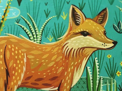 flora fox animal animals fox gouache hand painted illustration painting susie ghahremani