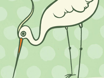 crane bird crane freehand hand painted illustration