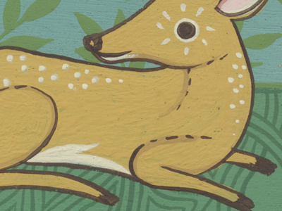 oh deer animal deer doe fawn hand painted illustration nature pattern