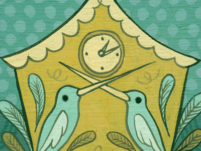 cuckoo bird clock cuckoo hand painted illustration painting