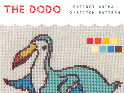 the dodo bird cross stitch dodo packaging pattern