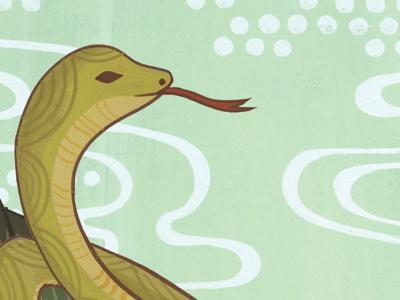 someone else's dream animal hand painted illustration snake
