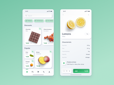 App for ordering groceries at home