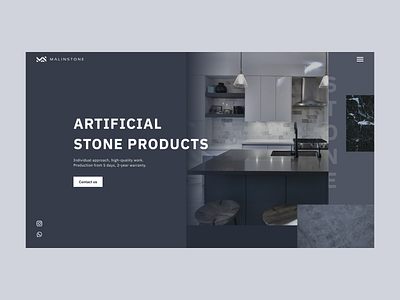 Website Artificial Stone Products adaptive design figma homepage landing product stone ui ux web