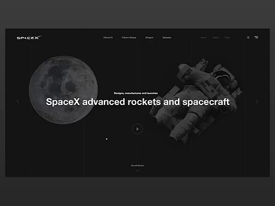 SpaceX redesign animation design interaction mentalstack parallax space spacex ui ux web