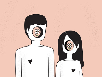 You & Me couple illustration