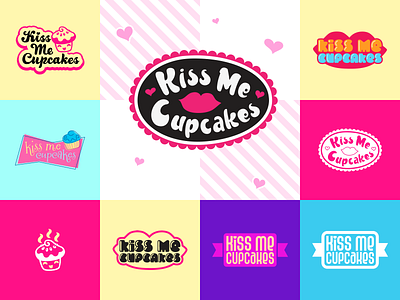 Kiss Me Cupcakes Logo branding branding design graphic design logo logo design