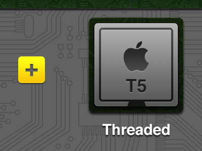 Threaded app apple circuitry green grey tech ui yellow