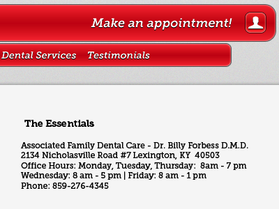 Sparkling Smiles- Final Draft bright clean dentistry glossy modern red ui website