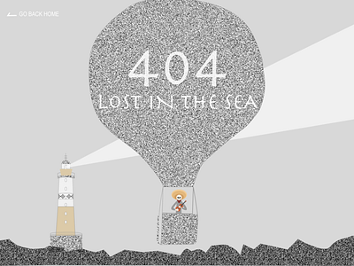 404 Page 404 404 error 404 error page 404page daily 100 challenge daily ui daily ui 008 dailyui design hot ballon icon illustration light house lost page page design sea sketch skull ui