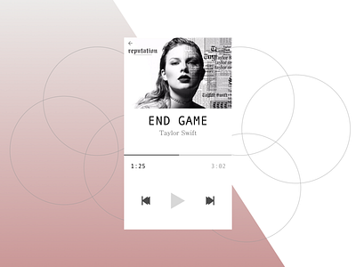 Music Player app black concept daily 100 challenge daily ui daily ui 009 design end game geometric design iphone minimal mobile app music music player taylor swift typography