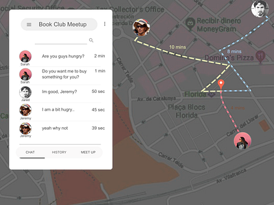 Location Tracker chat club concept daily 100 challenge gathering google map group hobbies line location location tracker meetup messenger mobile mobile app mobile app design sketch tracker ui web