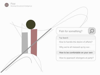 Search abstract animation black branding calm concept daily 100 challenge daily ui design emotional design emotional intelligence fishing icon logo meditation minimal search sketch typography website