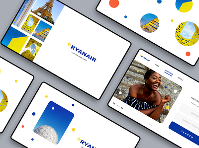 Flight Search (Ryanair Concept) 068 airline app booking branding concept daily 100 challenge daily ui daily ui 068 design dots hotel hotels idea minimal mobile app rebrand ryanair sketch ui