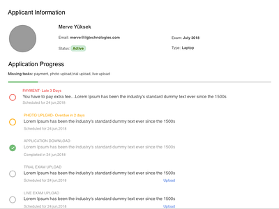 Applicant Info - Progress