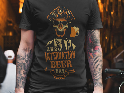 Beer day 2020 t-shirt design with beer cup and skull.
Buy now.