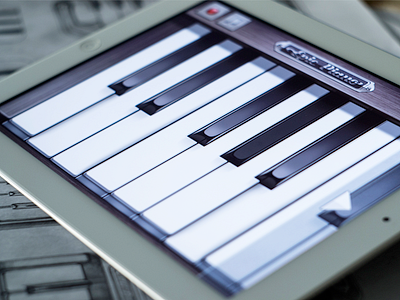 'Go! Piano' Music App UI startup branding