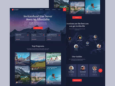 Tourist web site design: landing page home page ui