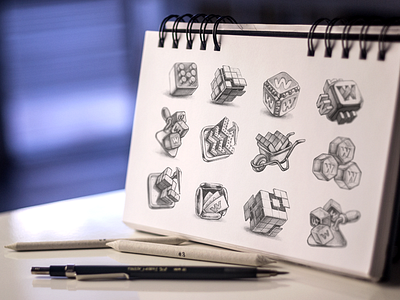 MacOS App Icon Sketches android application design drawing icons logo mac paper pencil product ramotion sketches