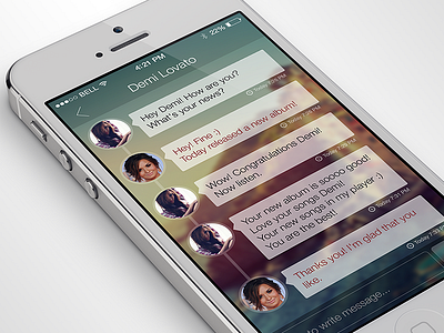 iPhone Chat App app chat design flat gui interface ios7 iphone network social ui ux