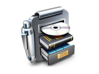 Librarian Pro App Icon app book cabinet cd icon inventory library locker mac metal pen ramotion