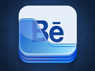 Behance Portfolio App Icon adobe android application behance design glass iphone logo mac network paper ramotion