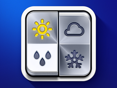 'Weather On' iPhone App Icon app appstore forecast icon icons ios iphone metal ramotion switch weather weatheron