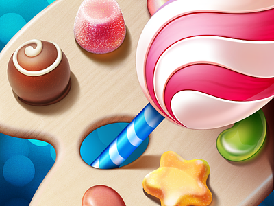 Sweet App Icon android application candy chocolate icon designer icons ios 7 lollipop painting palette ramotion sweet