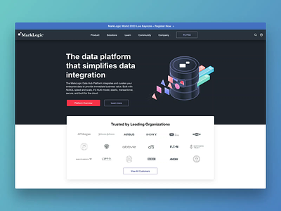 Marklogic Homepage Redesign animation design homepage illustration interface landing page marketing website ramotion redesign redesigned revamp ui user experience user interface ux ux ui web design web design agency web page website