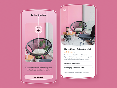 Showroom AR Mobile App: iOS Android UI