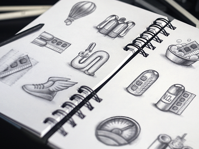 SpeedUp Icon Design Process app design drawing icon illustration mac macos paper pencil sketch speed