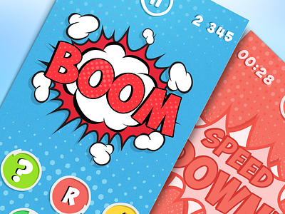 Comics Style Game | UX, UI, iOS application art boom card cartoon comics design development game interface iphone 6 pop
