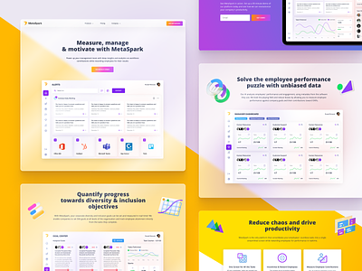 MetaSpark web site design: landing page home page ui layout