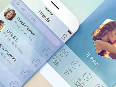 iPhone Social Network | UX, UI, iOS app application design followers friends interface iphone mobile profile service user experience user interface