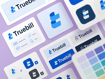 Truebill Logo Guidelines brand identity branding color palette design guide lines icons logo logo grid logotype ramotion style guide visual identity