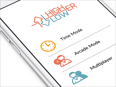 HigherLower iPhone Game | UX, UI, iOS design flat design icons interface iphone user experience user interface