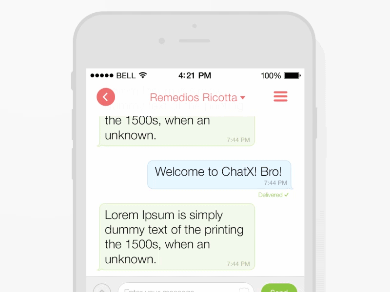 Chat Screen | UX, UI, iOS, App