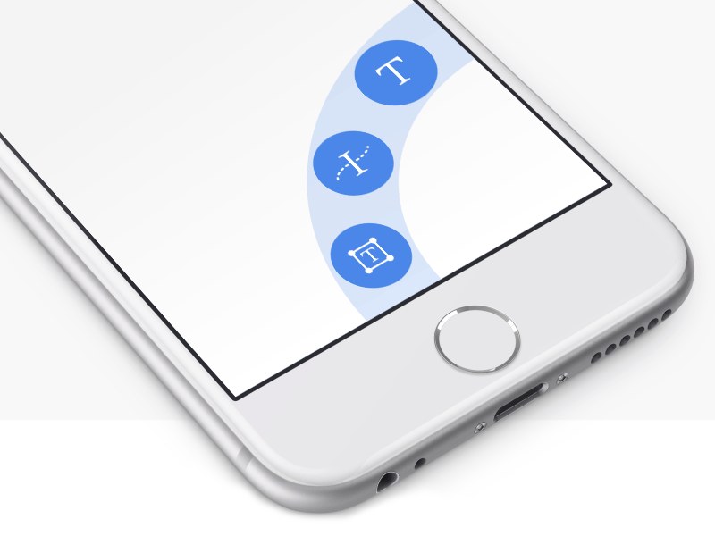 Large Screen Navigation word painting tool icons glyphs pictograms menu bar tabbar simple animation painter app editor photo image ios navigation ux ui gif user interface user experience material design iphone 6