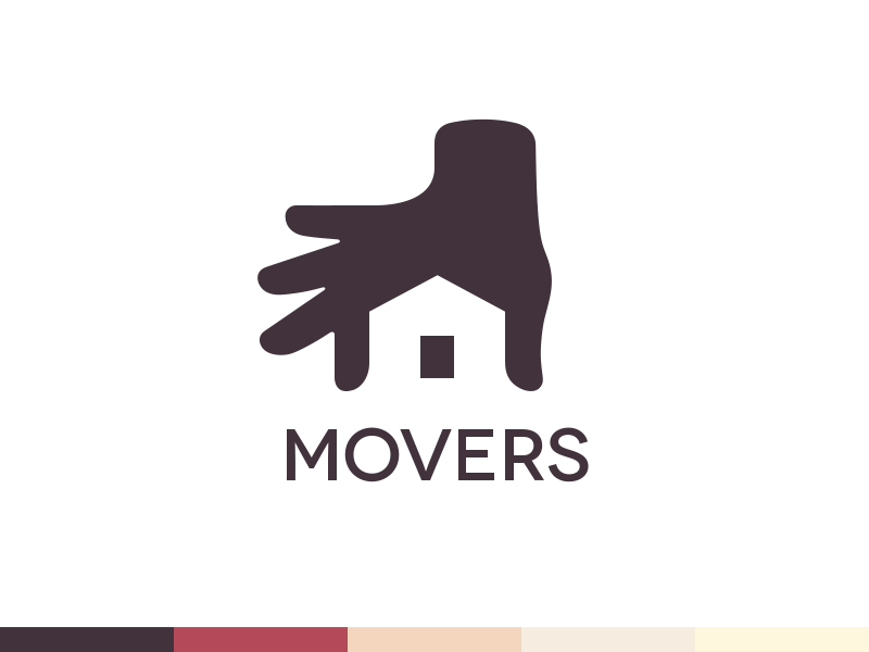 Movers Logo Design - Branding logo retail property logomark home insurance font building housing type real estate mark brand identity branding negative shape space branding style guide social network community web security service product logo design alarm protect system hand private house