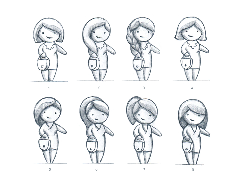 Illustration for onboarding process illustration character ios animation sketch design pencil drawing lady girl hair haircut onboarding