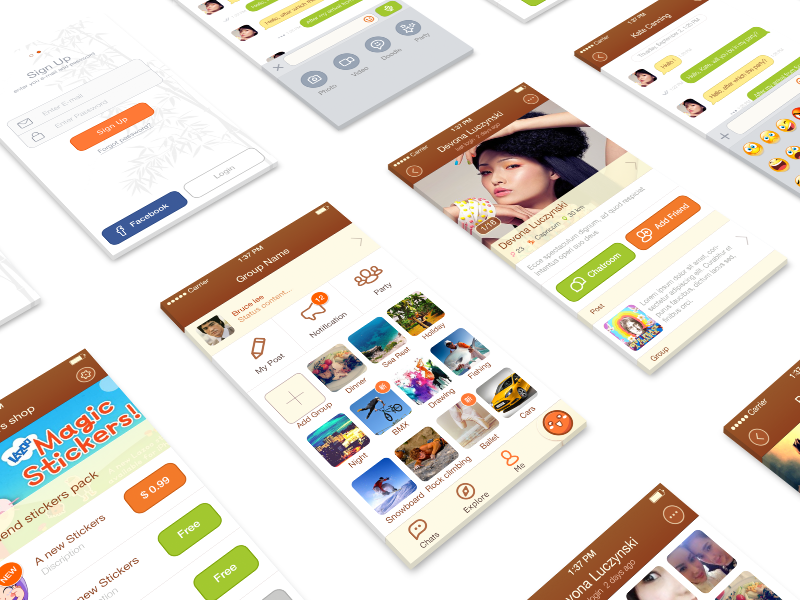 Chat App UI Design by Ramotion on Dribbble