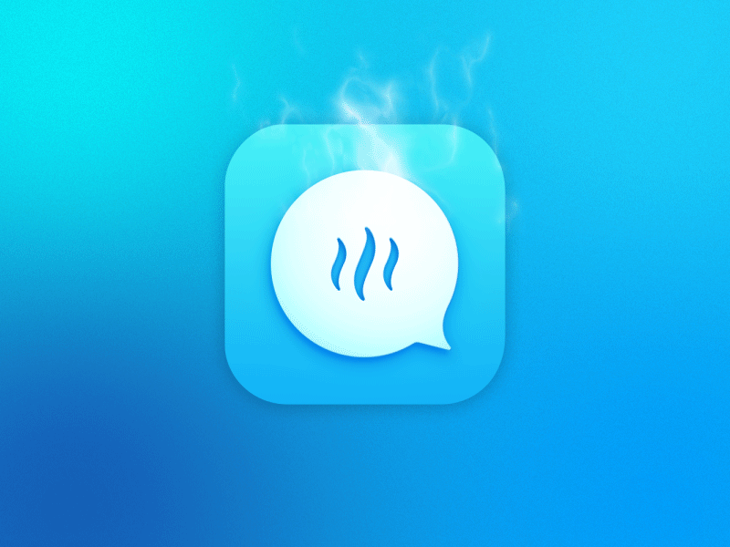 VaporChat Icon Design animated ios icon brand identity iphone app mark product logo