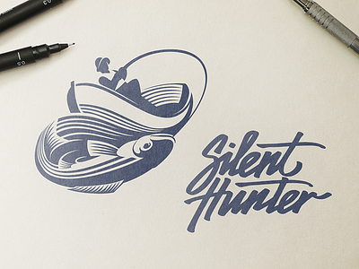 Silent Hunter Logo Design - Branding brand identity branding font logomark mark logotype sign typeface calligraphy