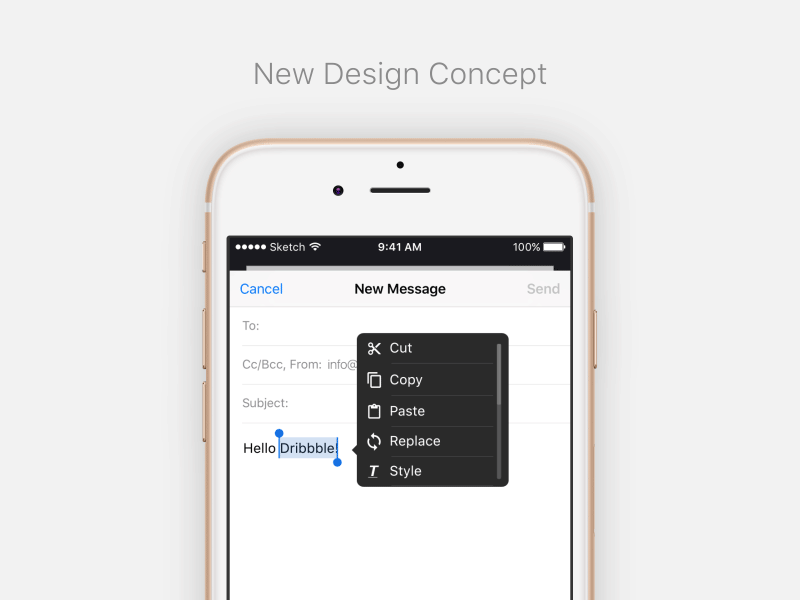 iOS Text Popover Concept