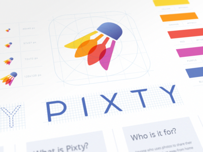 Pixty Logo app icon app logo creative logo design inspiration designer portfolio elegant logo flat logo design gradient logo logo logo designer logomark logotype minimalist logo design simple logo sophisticated logo startup branding startup logo ui style guide visual identity visual identity