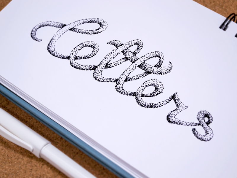 Experimenting with lettering 😋 fun ink letters dots traditional art hand-drawn inking visual style experiment practice lettering