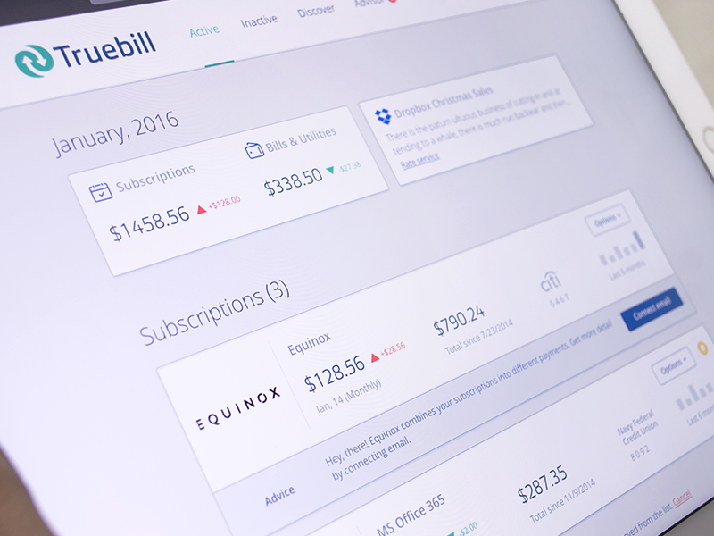 Truebill Web Dashboard By Ramotion On Dribbble