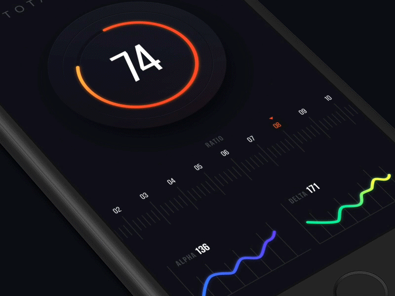 Stats Screen - Data Rendering circle loader data visualisation fintech app gradient color graph rendering ios application iphone ui design ux layout