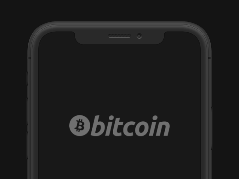 Buy iPhone Mockup with Bitcoin apple clay angle front frontal render google a9 app interface design templates isometric iphone mockups mobile application marketing perspective isometric devices photoshop sketch bitcoin psd sketch download store ramotion 8 ux ui mockup white device template