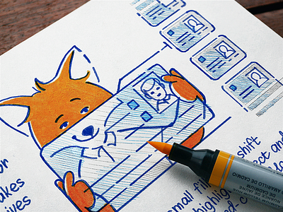 Iterable Illustration Sketching animal illustration character designer portfolio flat illustration fox illustration ui ui design vector vector illustration visual identity